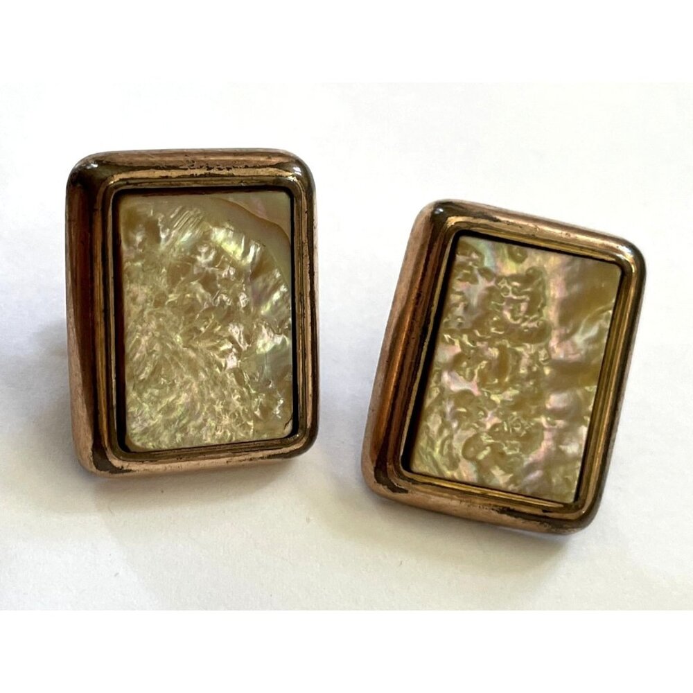 Victorian Rectangular Cuff Links Or Buttons Gold … - image 1